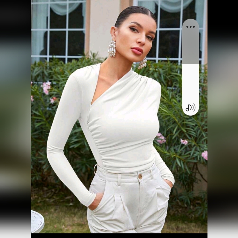 White Top w/Assymetric Neckline
